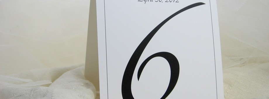 Plain tent table number